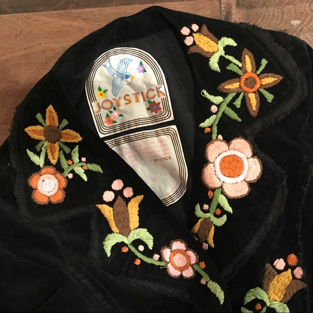 Anthropologie JOYSTICK Embroidered Boho Blazer